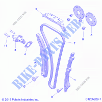ENGINE, CAM CHAIN AND TENSIONER   Z21N4M99AG (C1205828 1) for Polaris RZR XP 4 1000 HIGH LIFTER 2021