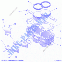 ENGINE, CYLINDER AND PISTON   Z21N4M99AG (C701183) for Polaris RZR XP 4 1000 HIGH LIFTER 2021