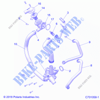 ENGINE, WATERPUMP AND BYPASS   Z21N4M99AG (C701058 1) for Polaris RZR XP 4 1000 HIGH LIFTER 2021