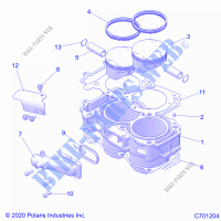 ENGINE, CYLINDER AND PISTON   Z21NAM99AG (C701204) for Polaris RZR XP 1000 HIGH LIFTER 2021