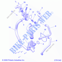ENGINE, WATERPUMP AND BYPASS   Z21NAM99AG (C701342) for Polaris RZR XP 1000 HIGH LIFTER 2021