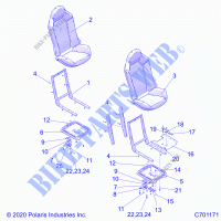 BODY, SEAT ASM. AND SLIDER   Z21NAR99AN/BN (C701171) for Polaris RZR XP 1000 TRAILS & ROCKS 2021