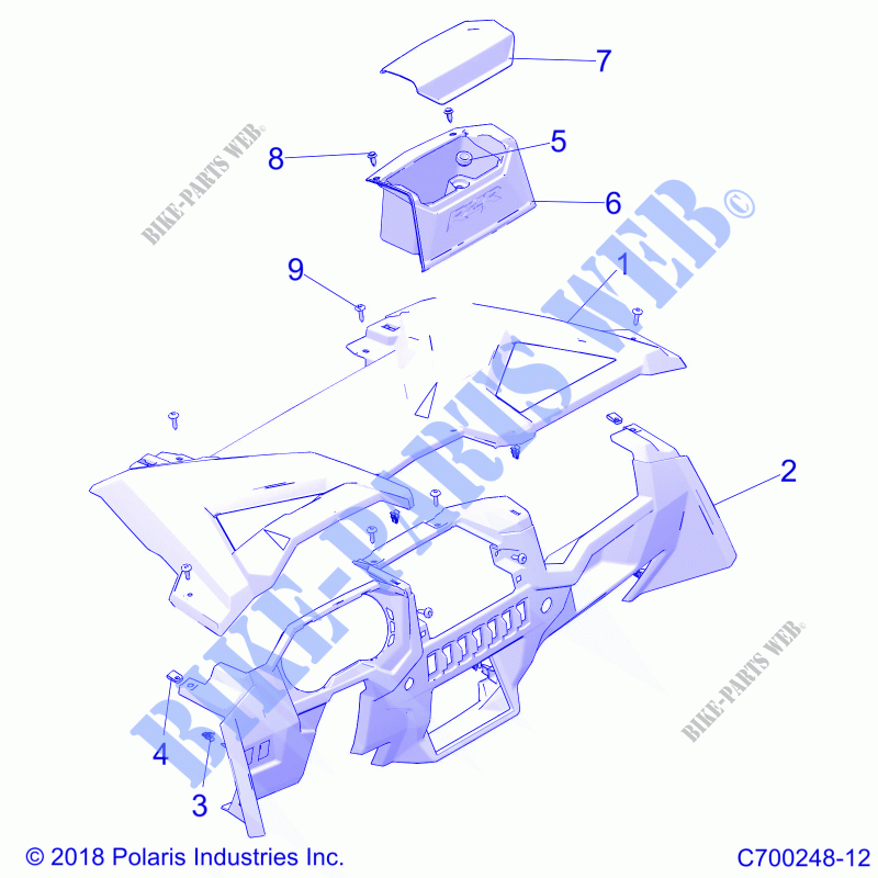 DASHBOARD   Z21NAR99AN/BN (C700248 12) for Polaris RZR XP 1000 TRAILS & ROCKS 2021