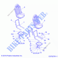 BODY, SEAT ASM. AND SLIDER   Z21P4E92AE/AN/BE/BN/L92AL/AT/BL/BT (C0702791 1) for Polaris RZR TURBO S 4 2021
