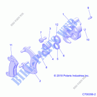 BRAKES, REAR CALIPER   Z21P4E92AE/AN/BE/BN/L92AL/AT/BL/BT (C700356 2) for Polaris RZR TURBO S 4 2021