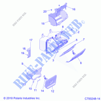 DASHBOARD STORAGE   Z21P4E92AE/AN/BE/BN/L92AL/AT/BL/BT (C700248 14) for Polaris RZR TURBO S 4 2021