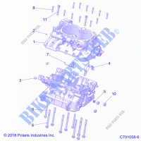 ENGINE, CRANKCASE   Z21P4E92AE/AN/BE/BN/L92AL/AT/BL/BT (C701058 6) for Polaris RZR TURBO S 4 2021