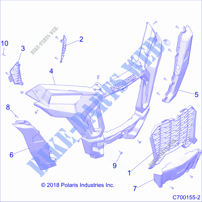 BODY, FRONT BUMPER   Z21P4L92AL/AT/BL/BT (C700155 2) for Polaris RZR TURBO S 4 2021