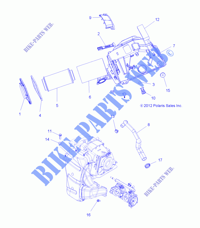 ENGINE, AIR INTAKE   A15SVE95HW (49ATVAIRINTAKE13850SCRAM) for Polaris SCRAMBLER 1000 MD 2015