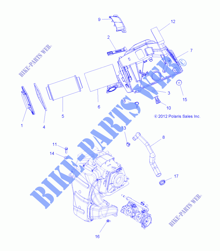 ENGINE, AIR INTAKE   A15SVA85AD (49ATVAIRINTAKE13850SCRAM) for Polaris SCRAMBLER 850 2015