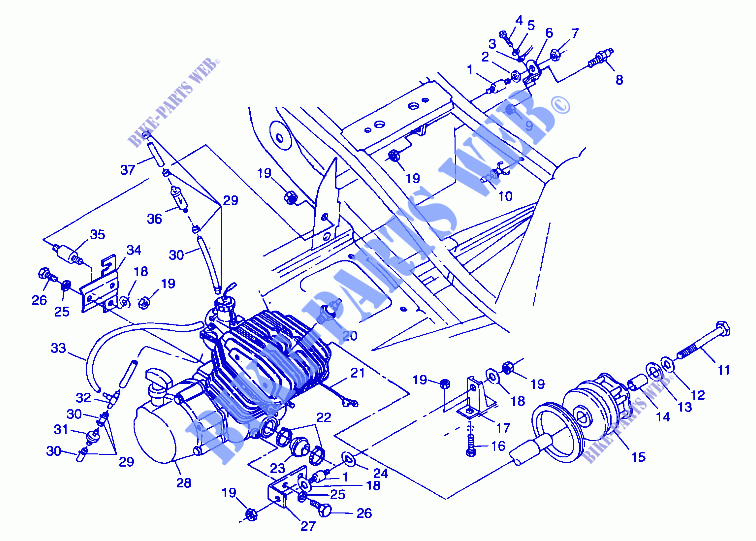 ENGINE MOUNTING   A99CC28CA (4949484948A011) for Polaris XPLORER 300 1999