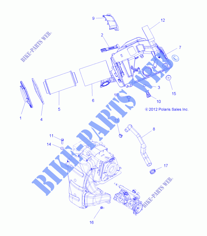 ENGINE, AIR INTAKE   A15SVA85HD (49ATVAIRINTAKE13850SCRAM) for Polaris SCRAMBLER 850 MD 2015