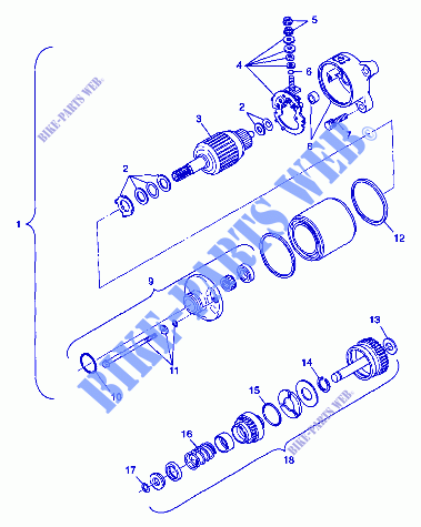 STARTING MOTOR   W98CH50A(C)(D)(E)(F) (4950135013E005) for Polaris SPORTSMAN 500 1998