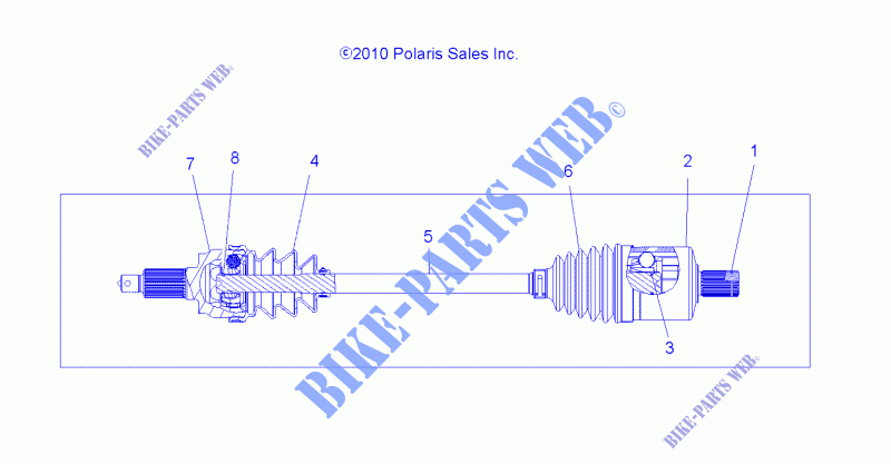 DRIVE TRAIN, DRIVE SHAFT, FRONT   A15SVE95AW (49ATVSHAFTDRIVE1332873) for Polaris SCRAMBLER XP 1000 2015