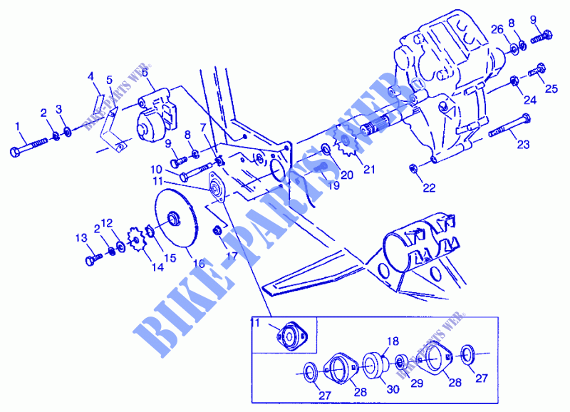 GEARCASE/BRAKE AND CHAIN COVER MOUNTING XPLORER 300 W98CC28C (4945264526C006) for Polaris XPLORER 300 1998