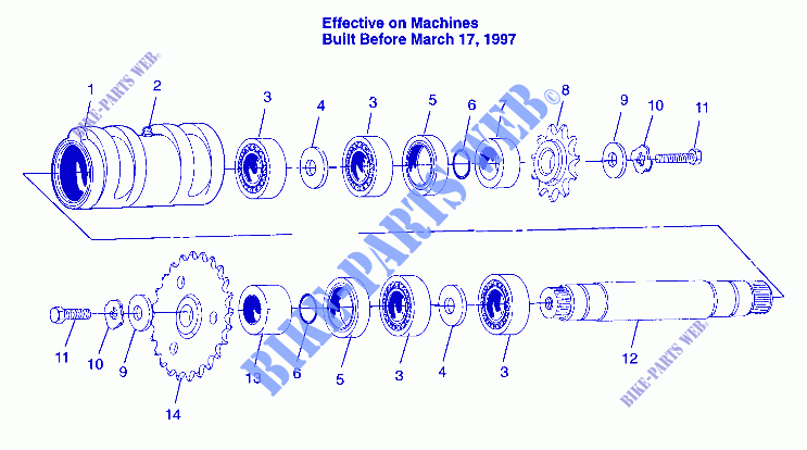 CENTER TIGHTENER MAGNUM 4X4 W97AC42A, SWEDISH MAGNUM 4X4 S97AC42E AND NORWE (4940834083B014) for Polaris MAGNUM 4X4 1997