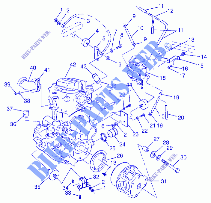 ENGINE MOUNTING MAGNUM 4X4 W97AC42A, SWEDISH MAGNUM 4X4 S97AC42E AND NORWEG (4940834083A009) for Polaris MAGNUM 4X4 1997