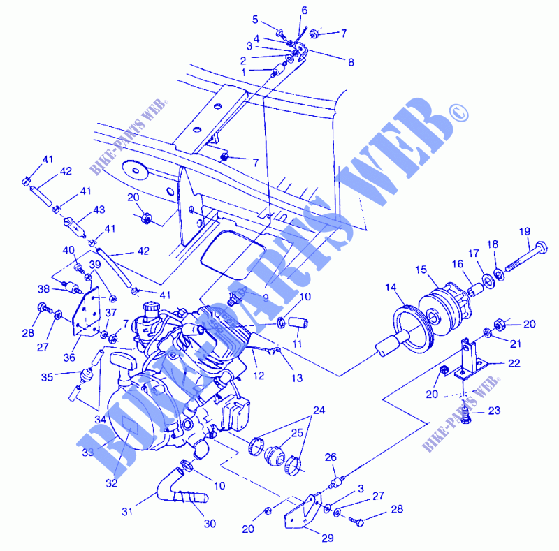 ENGINE MOUNTING (SPORT) SPORT 400L W97BA38C (4940124012A009) for Polaris TRAIL BLAZER 1997