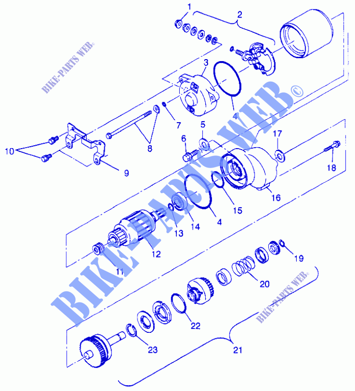 STARTING MOTOR (BLAZER) TRAIL BLAZER W97BA25C (4940124012D009) for Polaris TRAIL BLAZER 1997