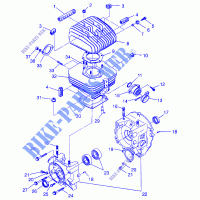 CRANKCASE AND CYLINDER TRAIL BOSS W97AA25C (4940574057C007) for Polaris TRAIL BOSS 1997