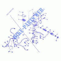 CONTROLS   MASTER CYLINDER/BRAKE LINE MAGNUM 6X6 W968744 AND MAGNUM 6X6 SWE (4936073607B014) for Polaris MAGNUM 6X6 1996