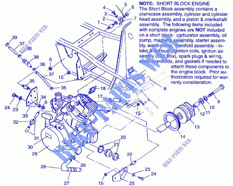ENGINE MOUNTING SPORTSMAN 4X4 W968040 (4935943594A010) for Polaris SPORTSMAN 4X4 1996