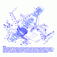 ENGINE MOUNTING (BLAZER)   W967827 (4935863586A010) for Polaris TRAIL BLAZER ES 1996