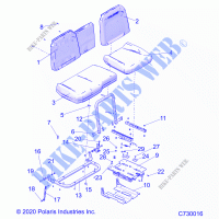 BODY, SEAT ASM. AND SLIDER   R21TAS99CA/CK (C730016) for Polaris RANGER 1000 FULL SIZE EPS EU / TRACTOR / ZUG 2021