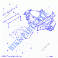 CHASSIS, MAIN FRAME   R21TAE99FA/SFA/SCA/SCK (C700591) for Polaris RANGER 1000 FULL SIZE EPS EU / TRACTOR / ZUG 2021