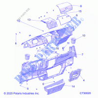 DASHBOARD   R21TAE99FA/SFA/SCA/SCK (C730020) for Polaris RANGER 1000 FULL SIZE EPS EU / TRACTOR / ZUG 2021