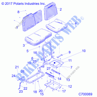 BODY, SEAT ASM., FRONT   R21RSY99A9/AC/AP/AW/B9/BC/BP/BW (C700069) for Polaris RANGER CREW XP 1000 NORTHSTAR ULTIMATE 2021