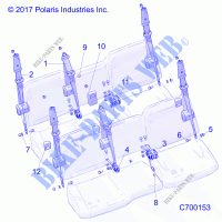 BODY, SEAT BELT MOUNTING   R21RSY99A9/AC/AP/AW/B9/BC/BP/BW (C700153) for Polaris RANGER CREW XP 1000 NORTHSTAR ULTIMATE 2021