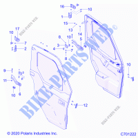 DOORS, FRONT, MOUNTING   R21RSY99A9/AC/AP/AW/B9/BC/BP/BW (C701222) for Polaris RANGER CREW XP 1000 NORTHSTAR ULTIMATE 2021