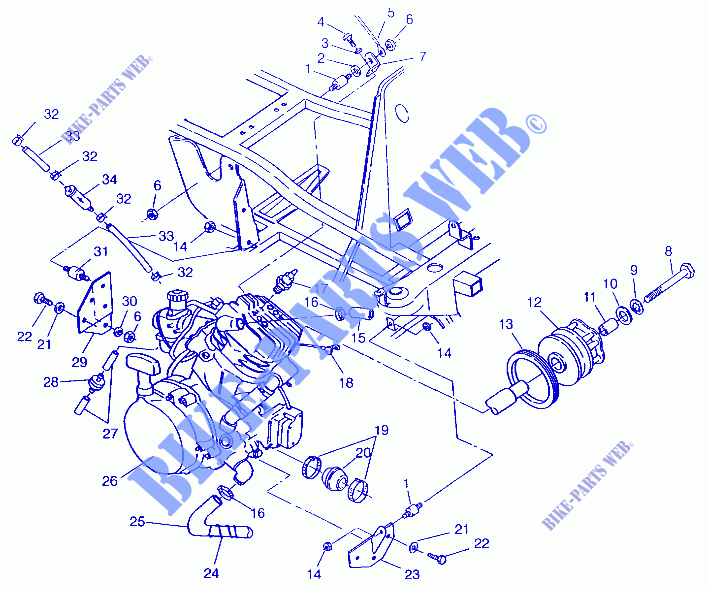 ENGINE MOUNTING SWEDISH 4X4 400L S948140 (4926912691A010) for Polaris NORWEGIAN 400L 4X4 1994
