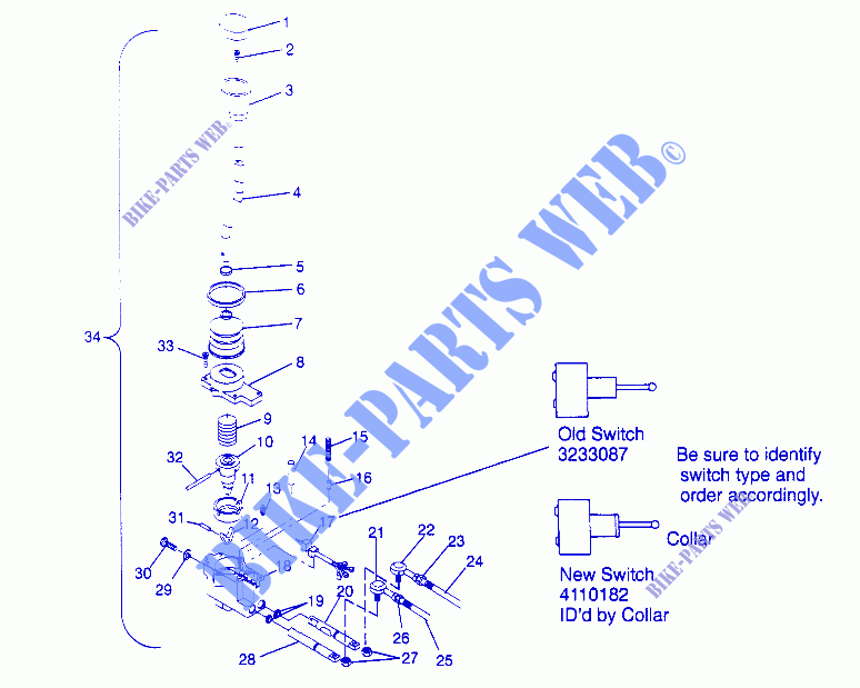 SHIFT LINKAGE ASSEMBLY SPORTSMAN 4X4 W948040 (4926842684C006) for Polaris W948040 1994