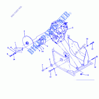 RH GEARCASE   BRAKE MOUNTING 250 4X6/W928627 (4922902290028A) for Polaris BIG BOSS 4X6 1992