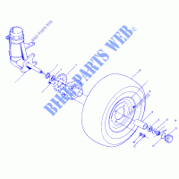 FRONT WHEEL ASSEMBLY BIG BOSS 4X6 UPDATED 2 91 (4919801980017A) for Polaris BIG BOSS 4X6 1991