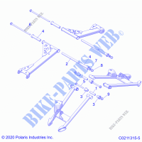 REAR SUSPENSION CONTROL ARM MOUNTING   A22SXA85A1/A6 (C0211315 5) for Polaris SPORTSMAN 850 2022
