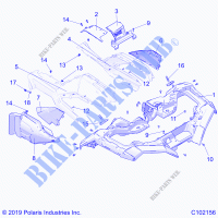 BODY, CABIN AND SIDE PANELS   A22SXE85A9/AF/AX (C102156) for Polaris SPORTSMAN 850 2022