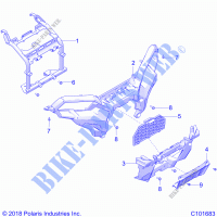 BODY, FRONT BUMPER AND MOUNTING   A22SXE85A9/AF/AX (C101683) for Polaris SPORTSMAN 850 2022