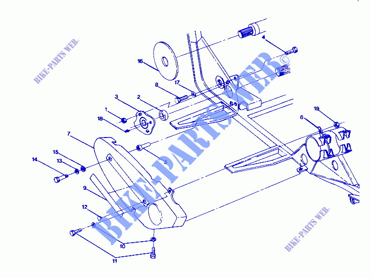 RIGHT CHAIN COVER ASSEMBLY  250 4X4   UPDATE (4919791979030A) for Polaris TRAIL BOSS 4X4 1991