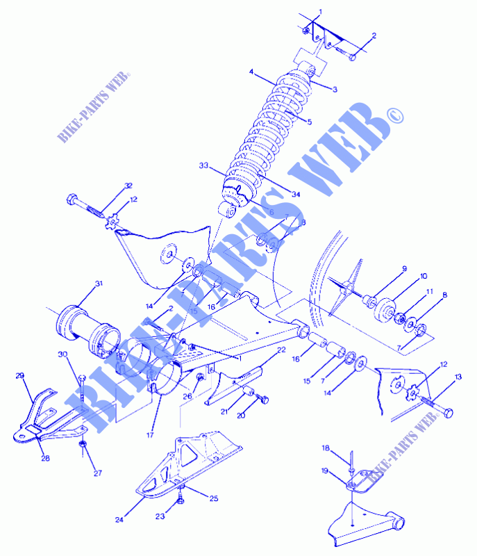 SWING ARM WELDMENT 350 2X4 (4918531853023A) for Polaris TRAIL BOSS 350L 2X4 1990