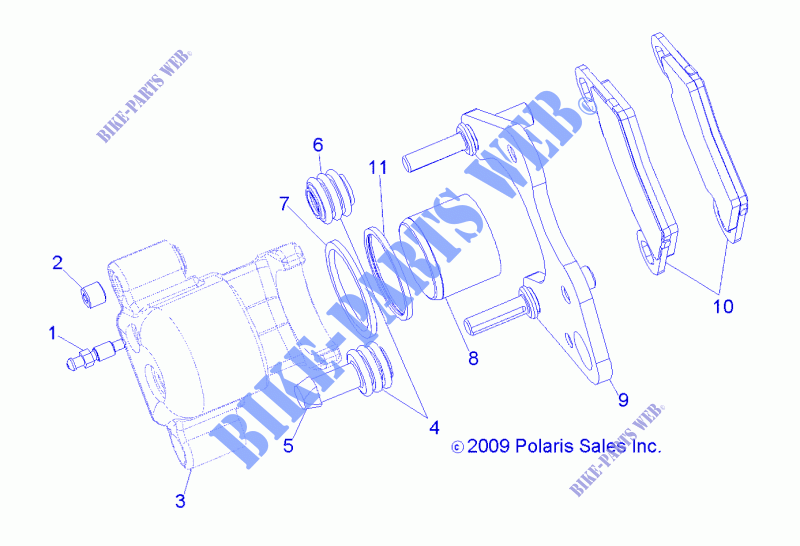 FRONT BRAKE CALIPER   A15SWE57AA/AD (49RGRCALIPER10) for Polaris SPORTSMAN 570 X2 EFI EPS 2015