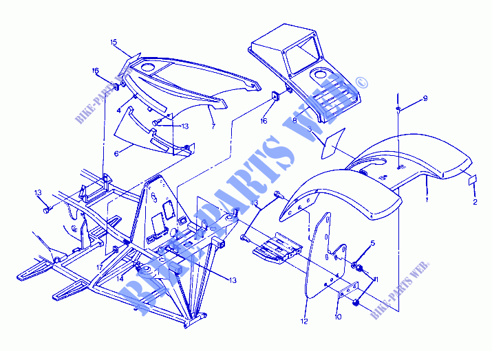 FRONT CAB ASSEMBLY (4916361636001A) for Polaris BIG BOSS 4X6 1989