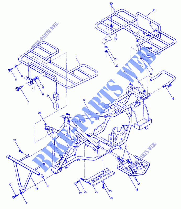 FRAME ASSEMBLY WITH RACKS (49147514750003) for Polaris TRAIL BOSS 4X4 1987