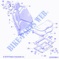 BODY, SEAT ASM.,REAR   Z22RME2KAG/BG/K2KAN/BN (C0703789 3) for Polaris RZR PRO R 4 SPORT 2022      