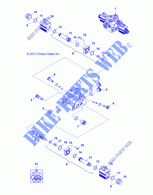 AUXILIARY HYDRAULICS VALVE   D151DPD1AJ/2D/1L/1M/2M (49BRUTUSVALVEAUX13) for Polaris BRUTUS HD PTO 2015
