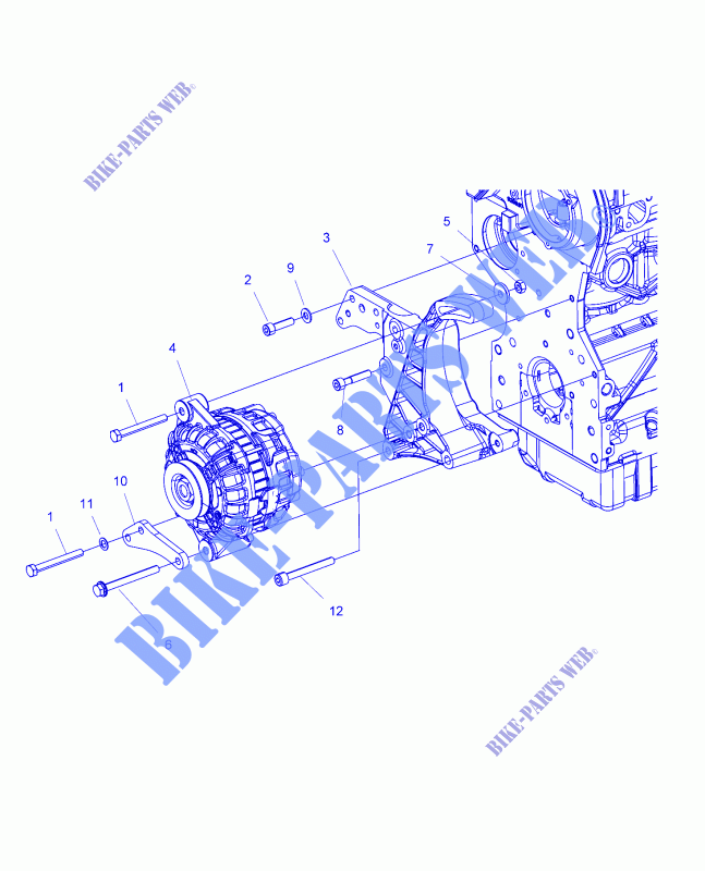 ENGINE, ALTERNATOR   D151DPD1AJ/2D/1L/1M/2M (49BRUTUSALTERNATOR15) for Polaris BRUTUS HD PTO 2015
