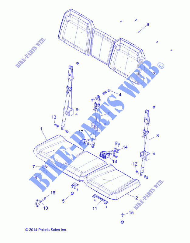 SEAT   D151DPD1AJ/2D (49BRUTUSSEAT151D2D) for Polaris BRUTUS HD PTO 2015