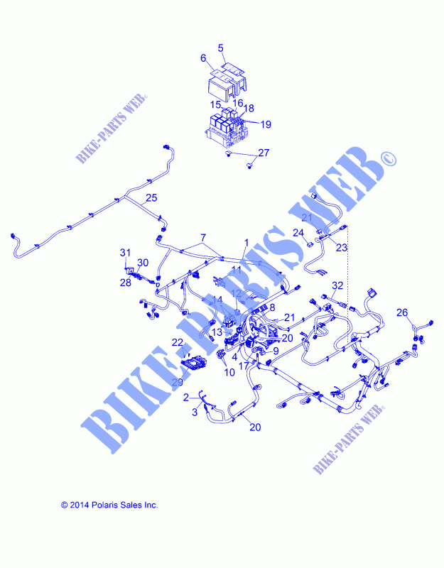 WIRE HARNESS   D152MPD1AJ (49BRUTUSHARNESS152M) for Polaris BRUTUS HD PTO 2015